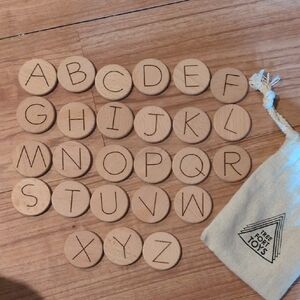 Wooden Alphabet Discs